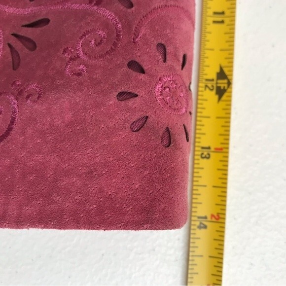 Drapers and Damons Laser Cut Suede Dusty Pink Mauve Full Zip Jacket Women Large - Picture 7 of 14